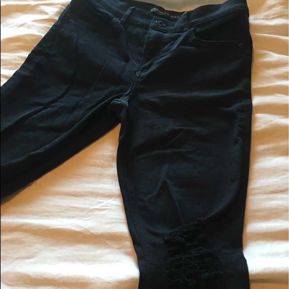 Express Black Ripped Jean Legging